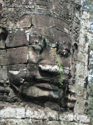 Одно из лиц храма Байон. Ангкор.